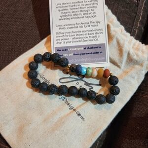 Lava Stone Chakra Bracelet